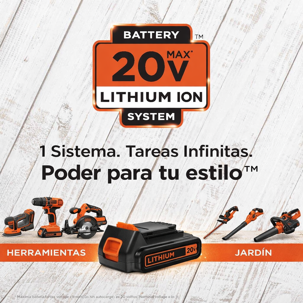 Combo Profesional BLACK+DECKER 20V MAX (2X1)– Taladro Inalámbrico + Destornillador de Impacto