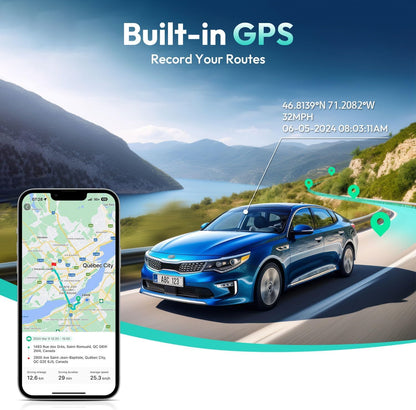 Cámara Dash Cam REDTIGER 4K + 1080P con GPS y Wi-Fi