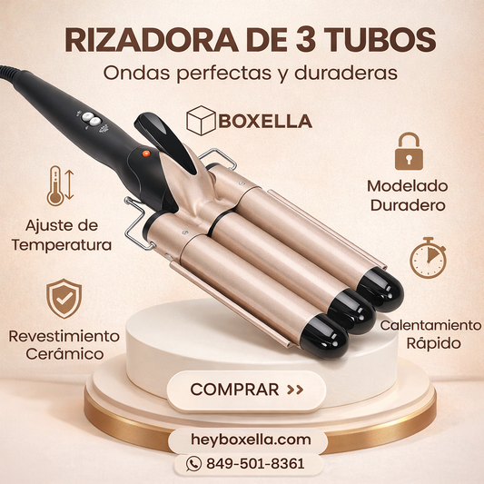 Rizador de Cabello 3 Barriles | Ondas Sueltas Profesionales en Minutos