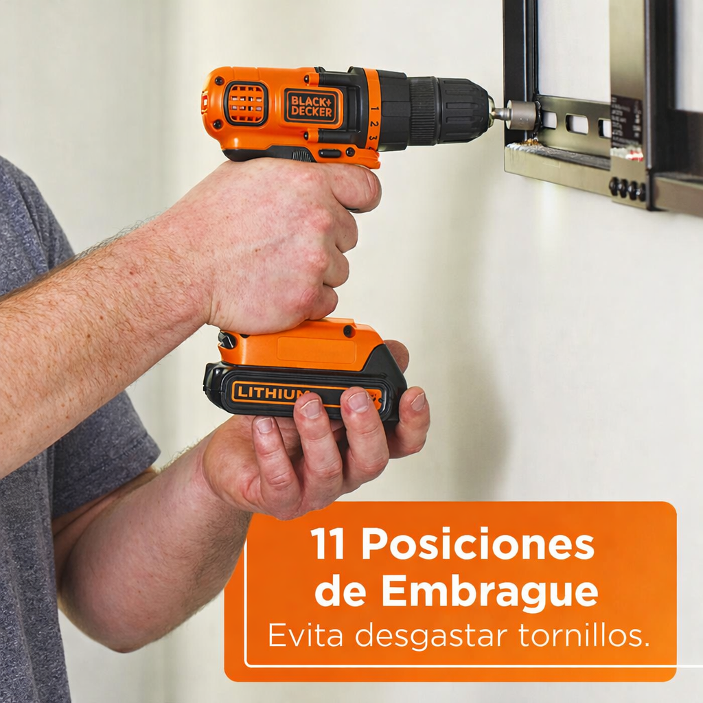 Combo Profesional BLACK+DECKER 20V MAX (2X1)– Taladro Inalámbrico + Destornillador de Impacto