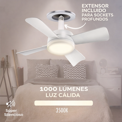 Bell+Howell ™ Ventiladores de Techo Pequeños Portátiles con Luces para Dormitorio, Cocina, Sala de Estar