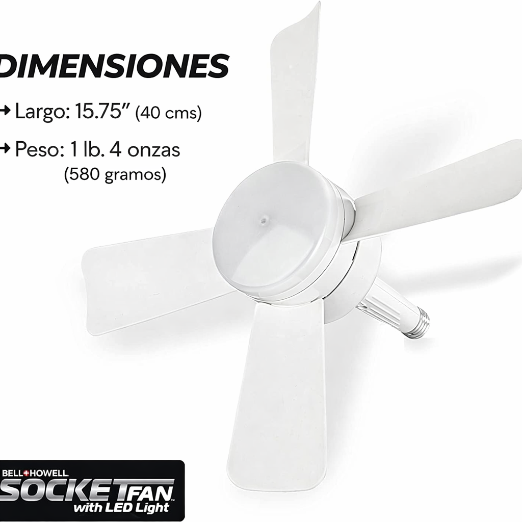 Bell+Howell ™ Ventiladores de Techo Pequeños Portátiles con Luces para Dormitorio, Cocina, Sala de Estar