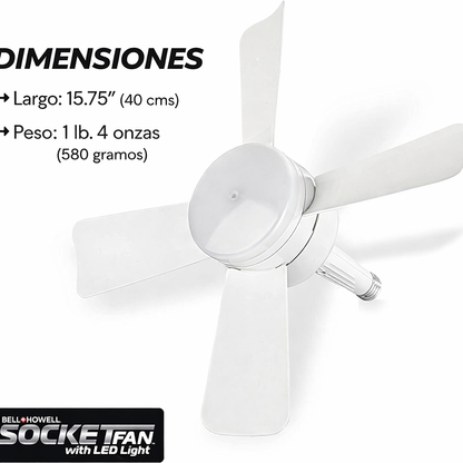 Bell+Howell ™ Ventiladores de Techo Pequeños Portátiles con Luces para Dormitorio, Cocina, Sala de Estar