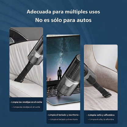 Aspiradora portátil recargable e inalámbrica de alta potencia para hogar y coche.