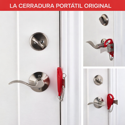 Cerradura de Puerta Portátil Original (PACK 2 UND ) para Seguridad en Viajes,Casas, Apartamentos, Hoteles, Moteles, Residencias