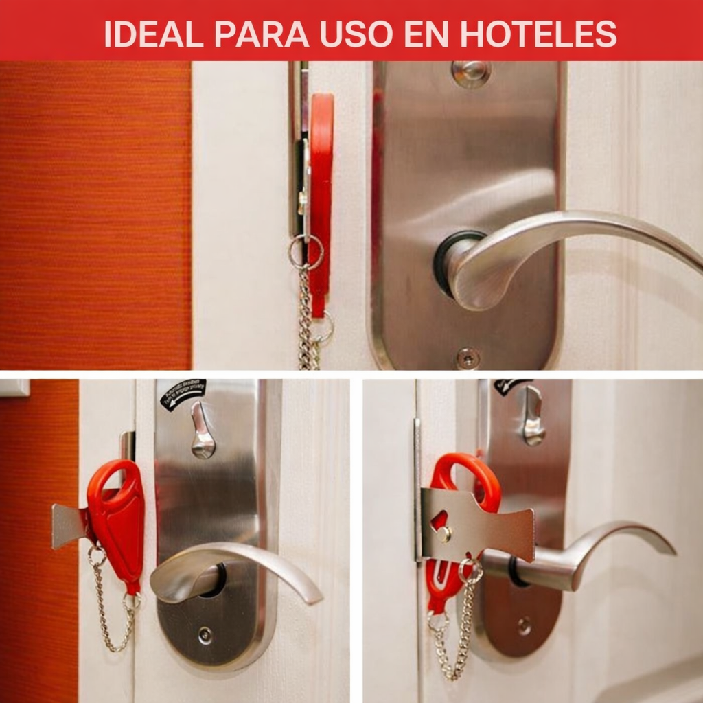 Cerradura de Puerta Portátil Original (PACK 2 UND ) para Seguridad en Viajes,Casas, Apartamentos, Hoteles, Moteles, Residencias